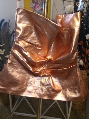 Zara Metallic Rose Gold Strapless Top- Women's Fashion